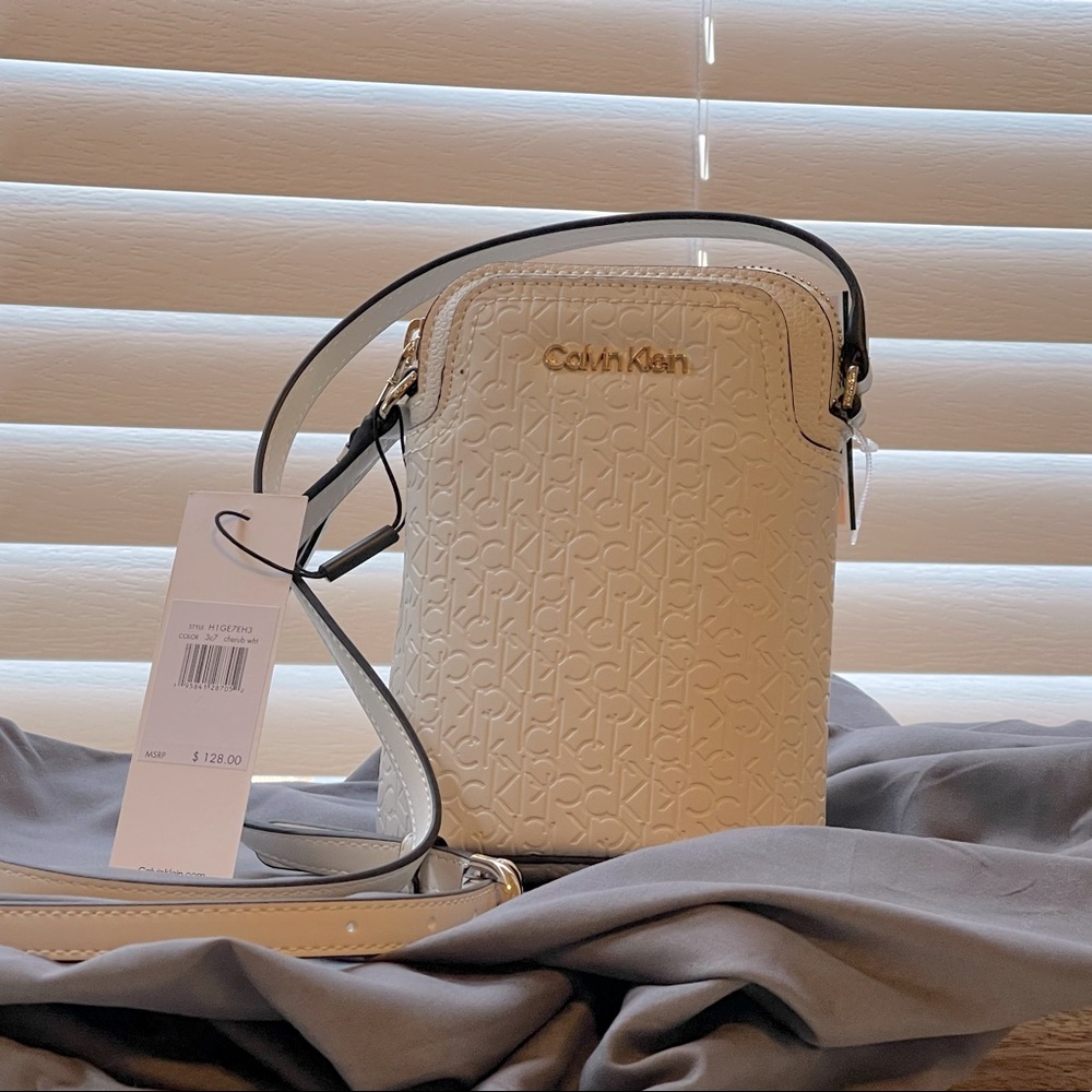 NWT Calvin Klein Bucket Purse - Cherub White